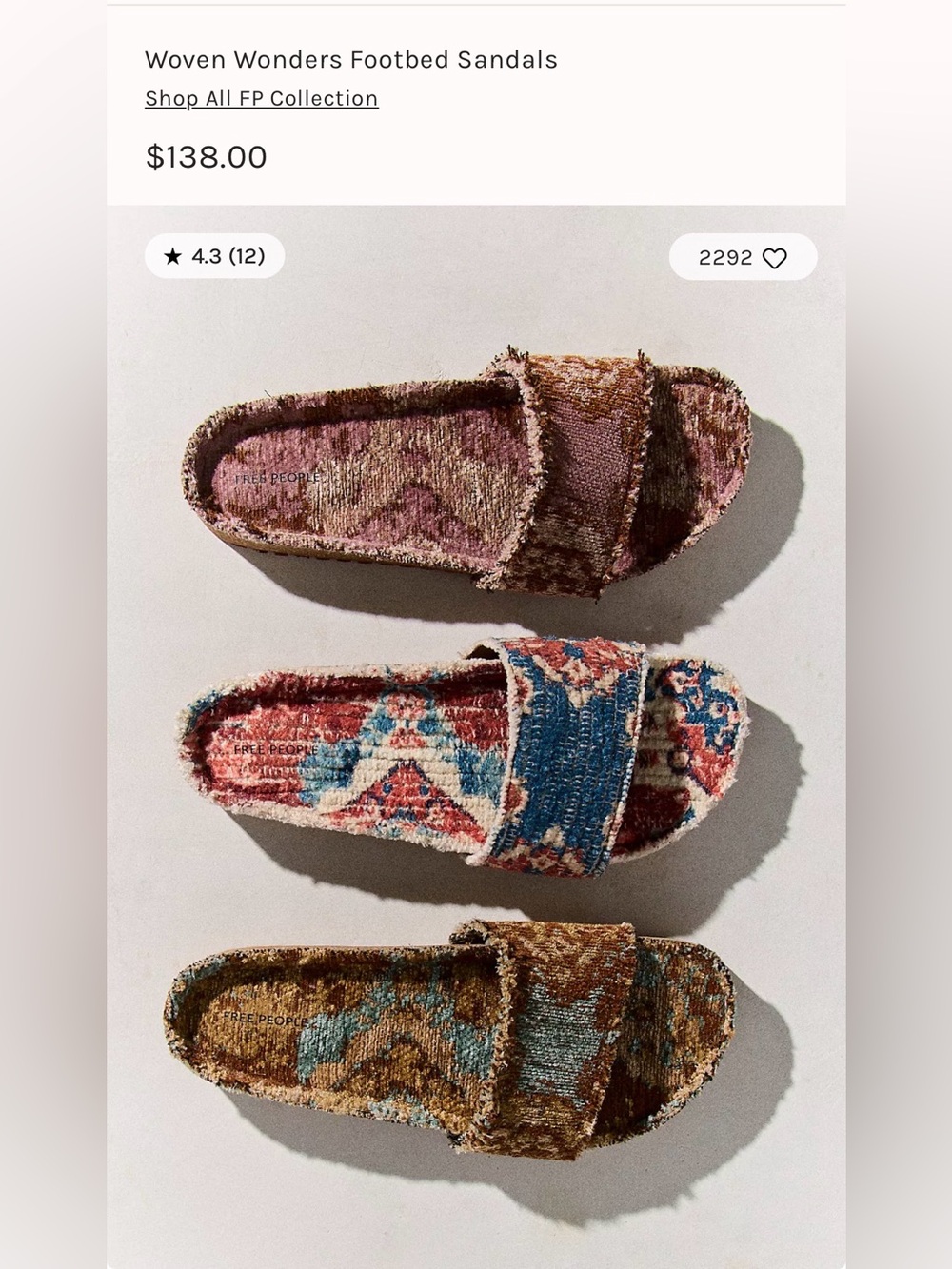 Free People Woven Wonders Footbed Sandals Navy Rust Combo Size 7 - Picture 3 of 17